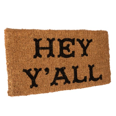 Natural Coir "Hey Y'all" Doormat