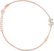 MESHMERISE Diamond Initial Bezel Bracelet