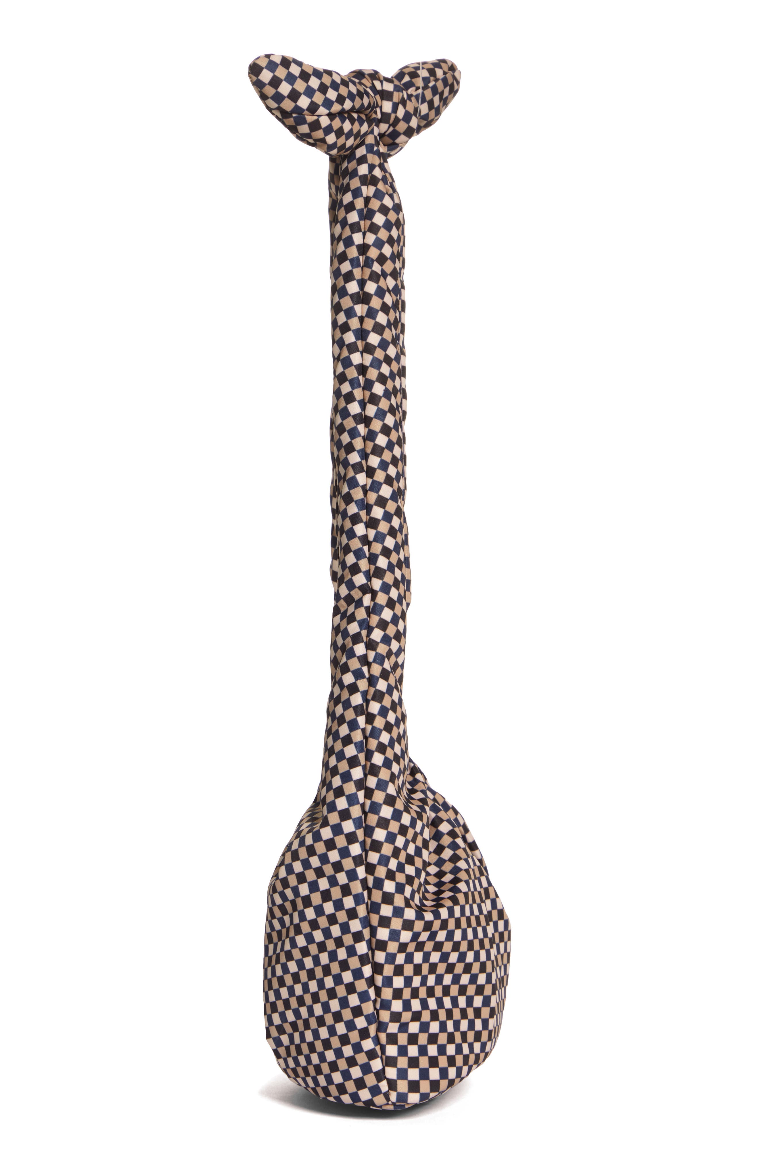 Ganni Mini Check Padded Hobo Bag, Alternate, color, 