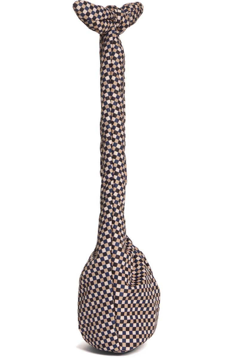 Ganni Mini Check Padded Hobo Bag, Alternate, color,