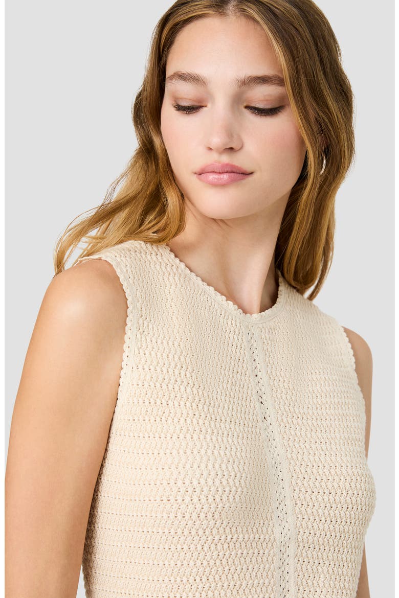 Mozart Textured Stitch Cotton Sweater Tank, Alternate, color, ECRU