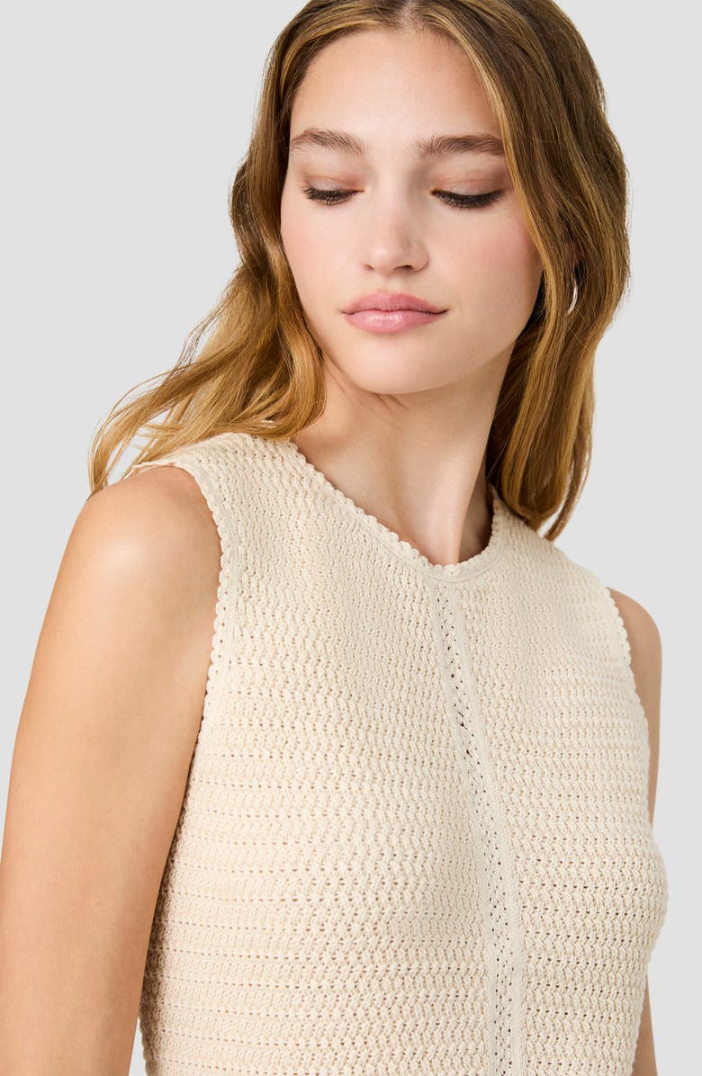 French Connection Mozart Textured Stitch Cotton Sweater Tank, Alternate, color, Ecru