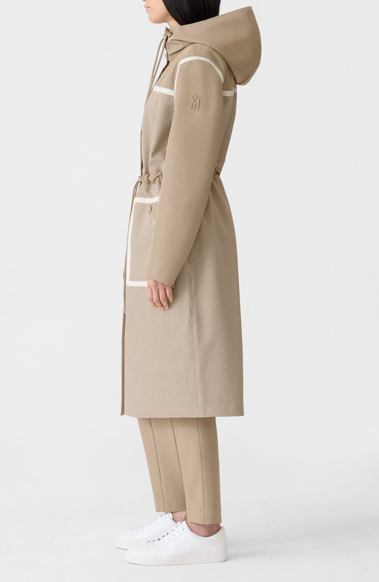 Mackage Jana-HT Houndstooth 3-Layer Tech Raincoat, Alternate, color, Light Camel-Cream