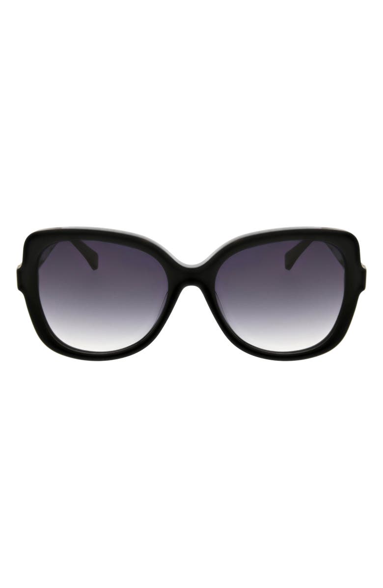 Oscar de la Renta 54mm Butterfly Sunglasses, Main, color, Black