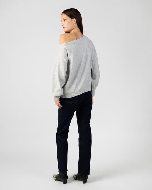 Weworewhat Off The Shoulder Balloon Sleeve Sweater In Gray