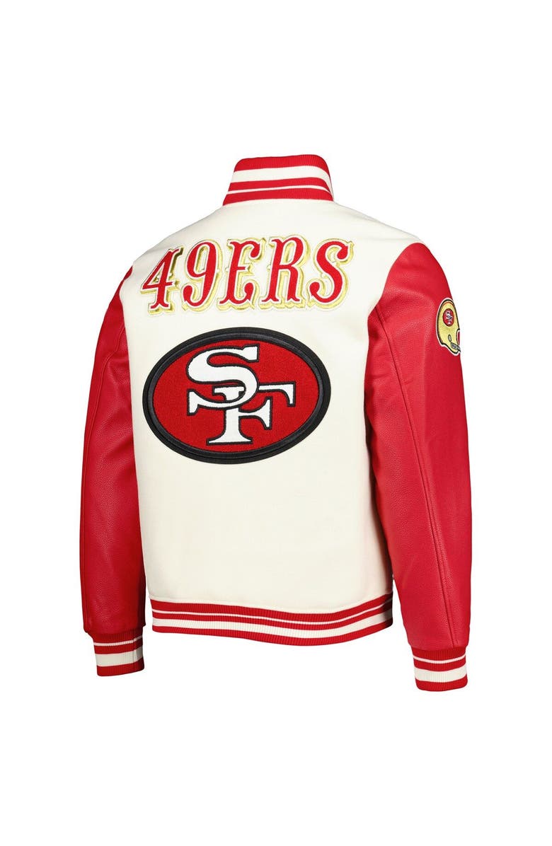 PRO STANDARD Men's Pro Standard Cream San Francisco 49ers Retro Classic Varsity Full-Zip Jacket, Alternate, color, 