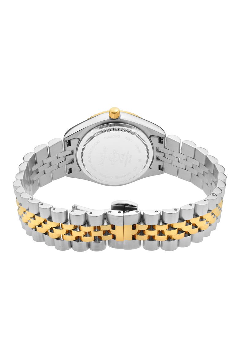Naples Two-Tone Diamond Quartz Bracelet Watch, 34mm, Alternate, color, TWO TONED SS IPYG