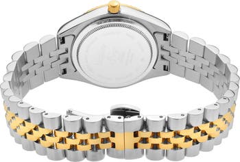 Naples Two-Tone Diamond Quartz Bracelet Watch, 34mm