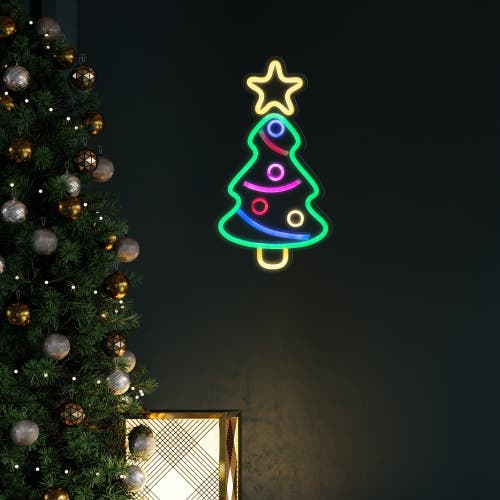 Northlight Led Neon Lighted Christmas Tree Wall Or Window Decoration In Multi