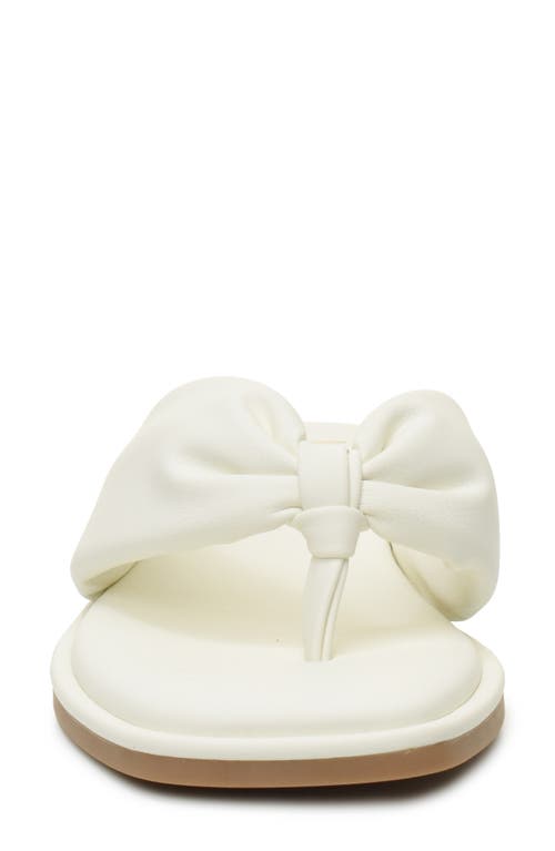Nicole Miller Puffy Thong Sandal In Cream