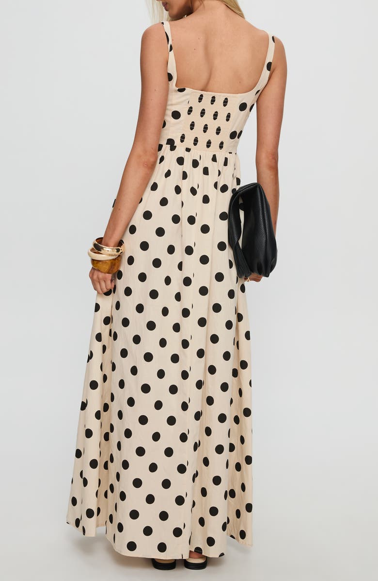 Princess Polly Cartmel Polka Dot Cotton Maxi Dress, Alternate, color, Cream / Polka Dot