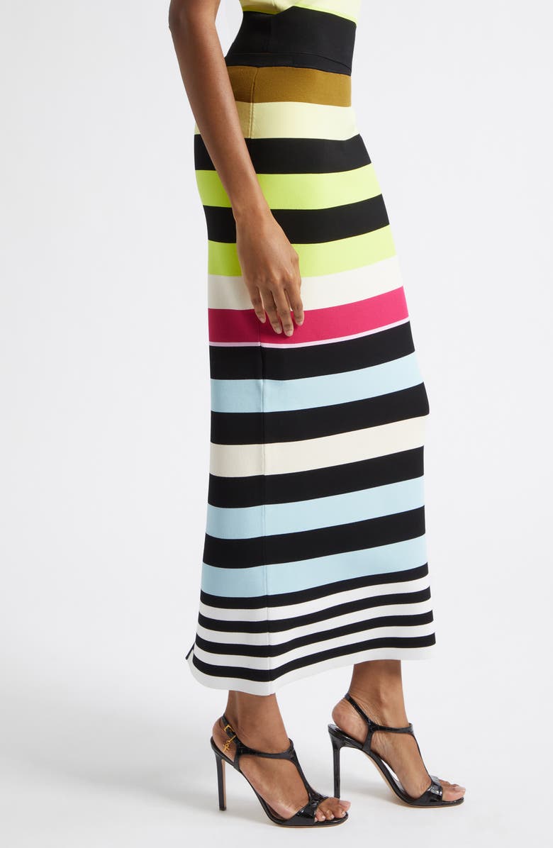 Christopher John Rogers Stripe Milano Stitch Sweater Skirt, Alternate, color, New Sulphur Multi