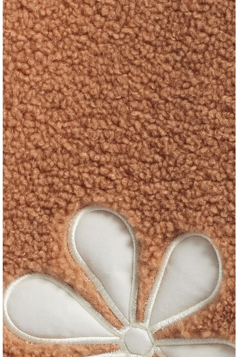 Flower Patch Faux Shearling Jacket, Alternate, color, BEIGE IVORY COMBO
