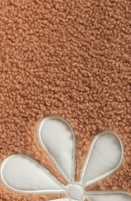 Thread & Supply Flower Patch Faux Shearling Jacket In Brown