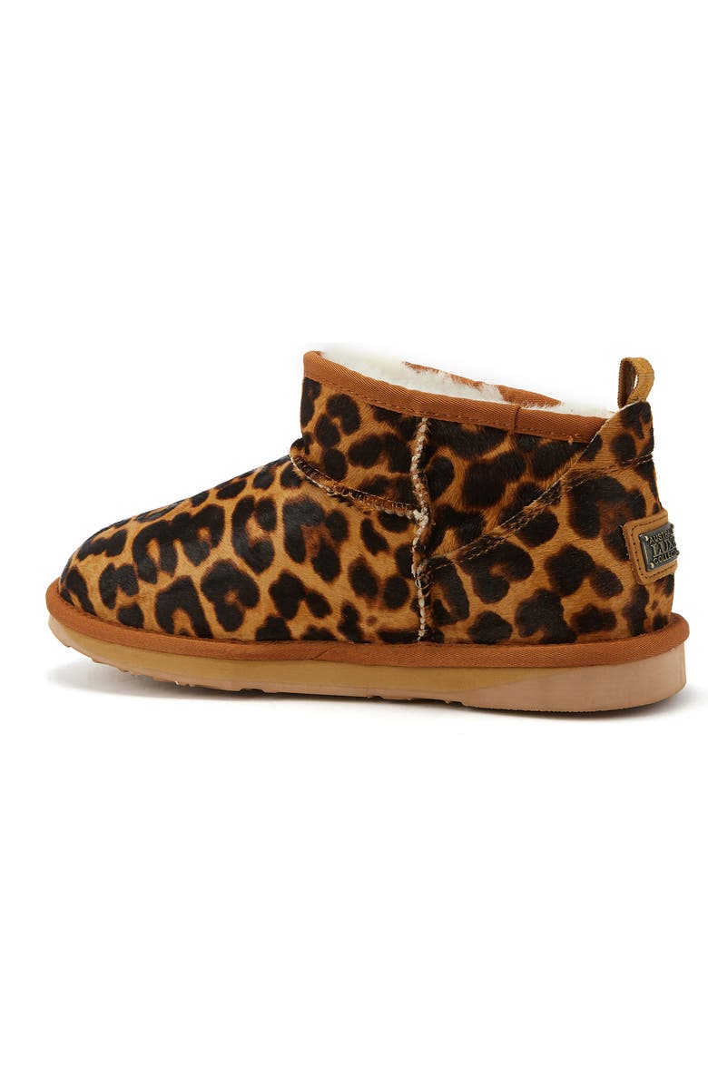 Australia Luxe Collective Cosy Ultra Short Genuine Shearling Bootie, Alternate, color, Leopard