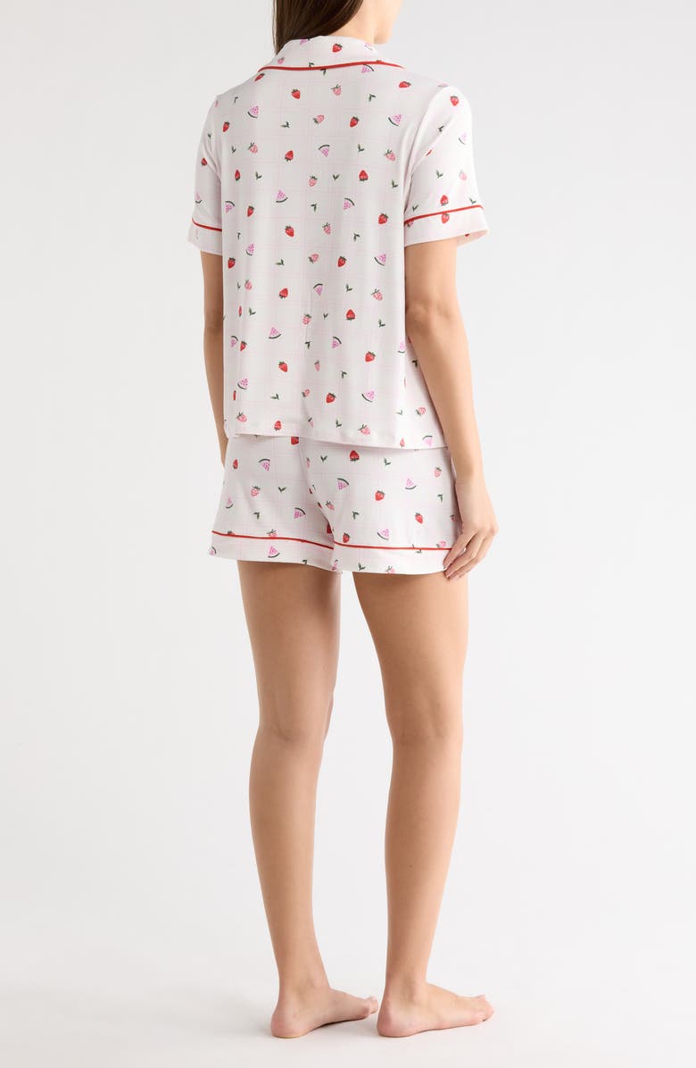 JACLYN Notch Collar Short Sleeve Top & Shorts Pajamas, Alternate, color, Summer Days