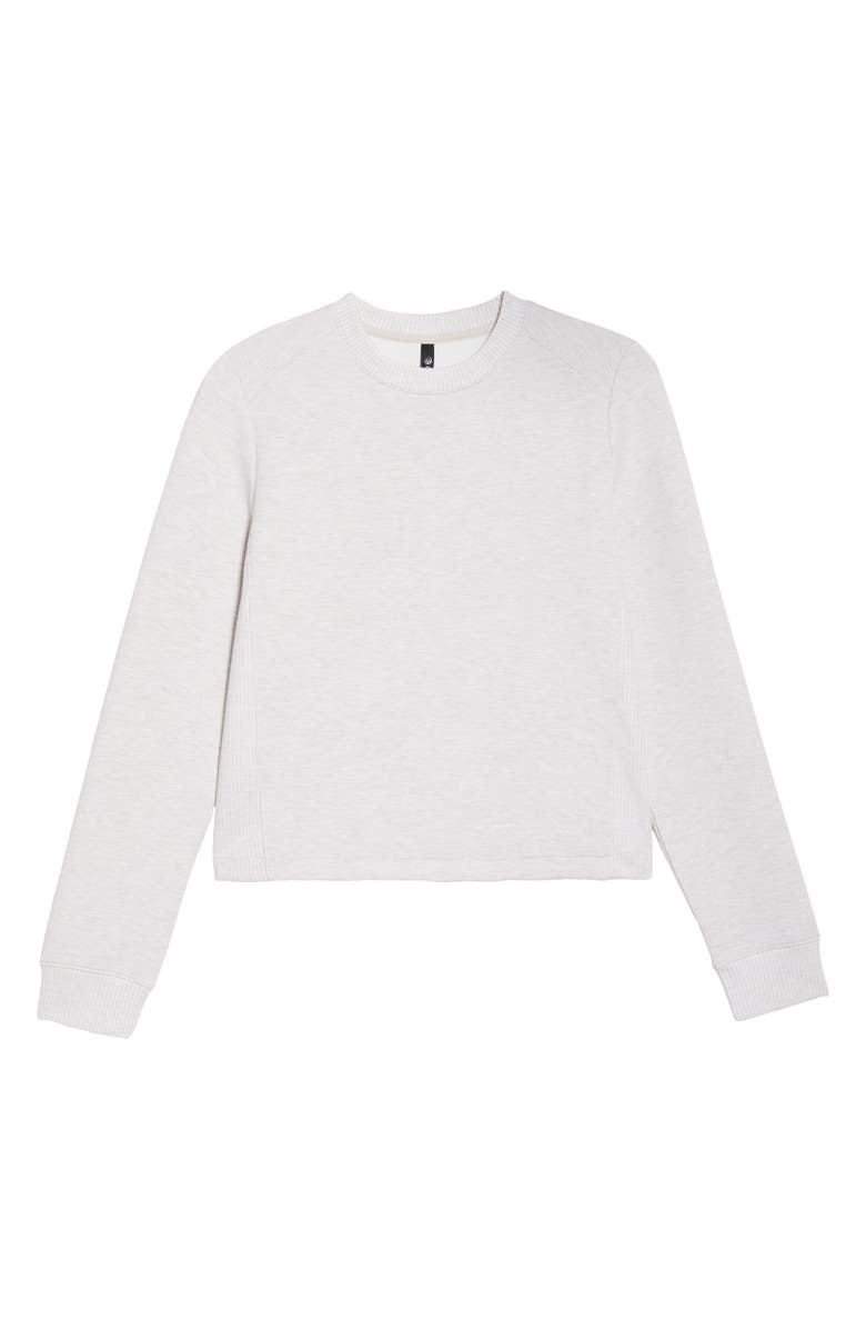 MPG Dreamweave Recycled Polyester Blend Crop Sweatshirt, Alternate, color, Heather Moonbeam