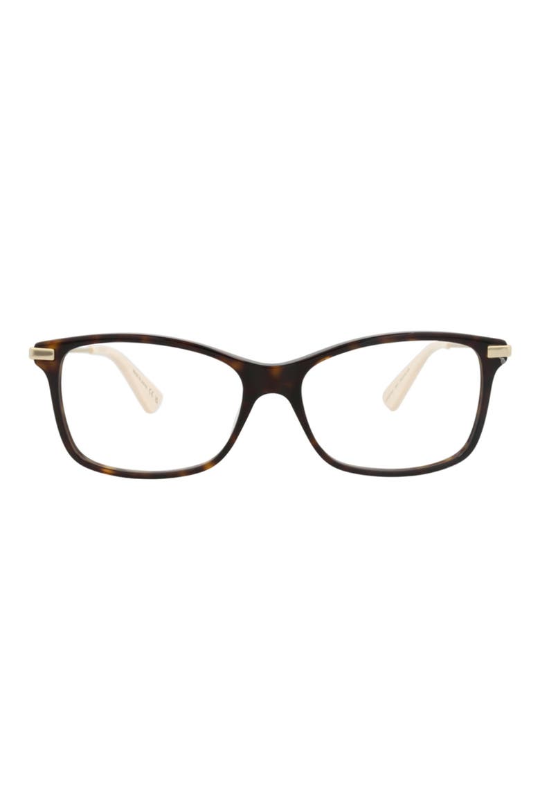 54mm Square Optical Glasses, Main, color, HAVANA GOLD TRANSPARENT