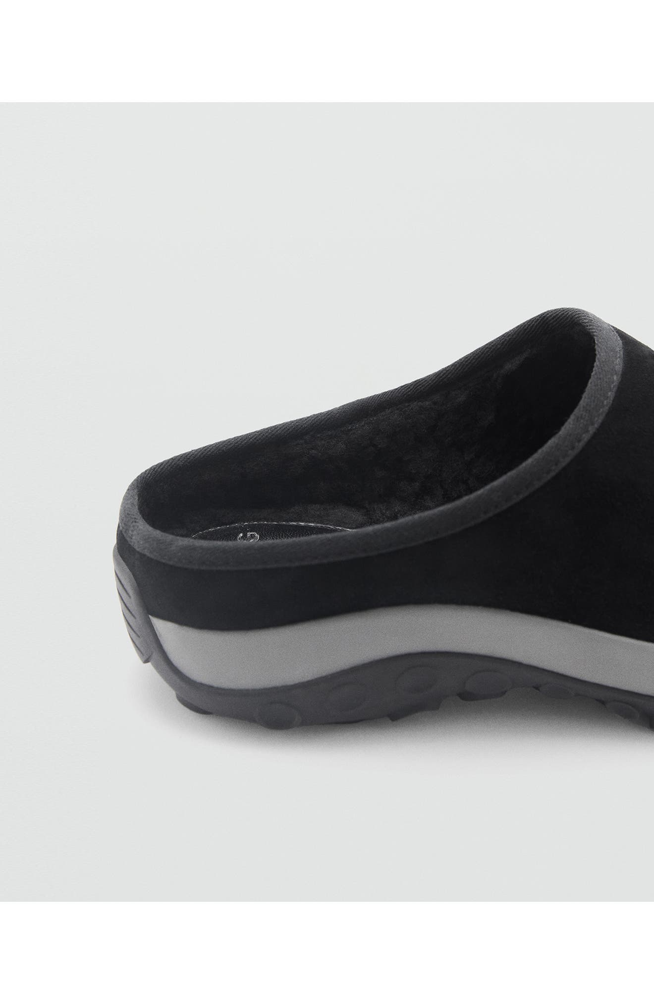 MANGO Leather Clog, Alternate, color, Black