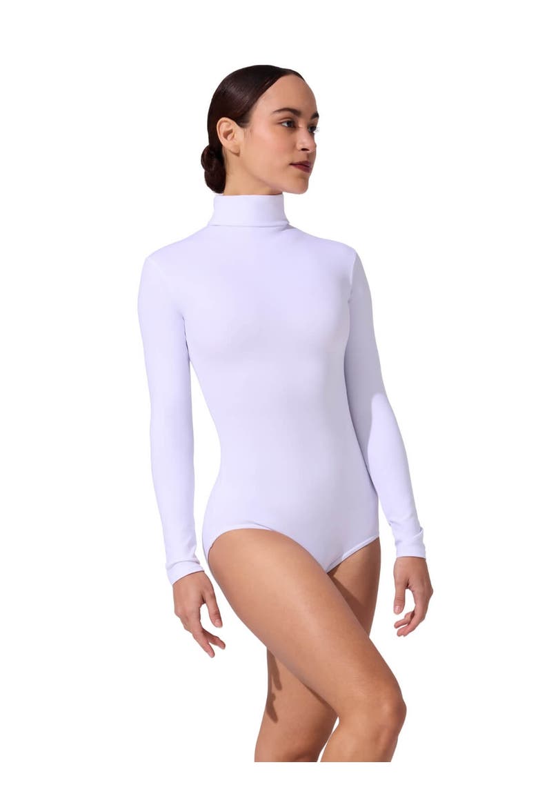 Turtleneck Long Sleeve Leotard, Main, color, white