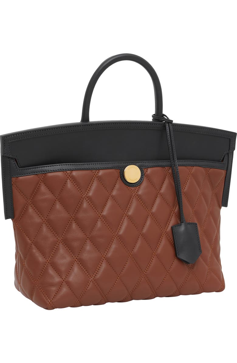 Burberry Small Society Quilted Leather Top Handle Tote, Alternate, color,