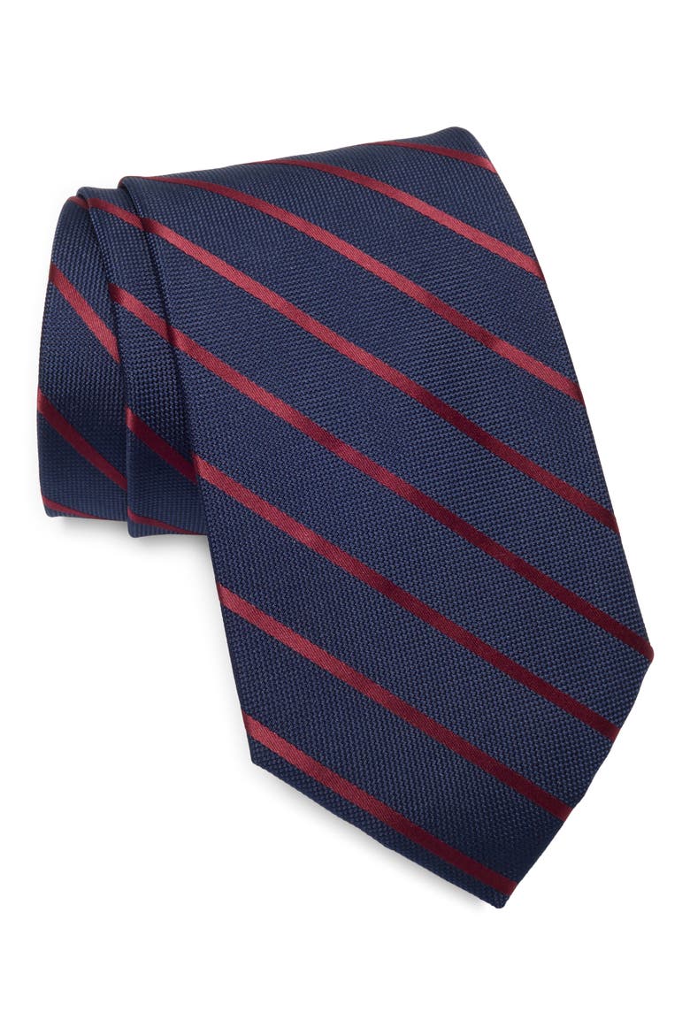BB3 Stripe Silk Blend Tie, Main, color, NAVY