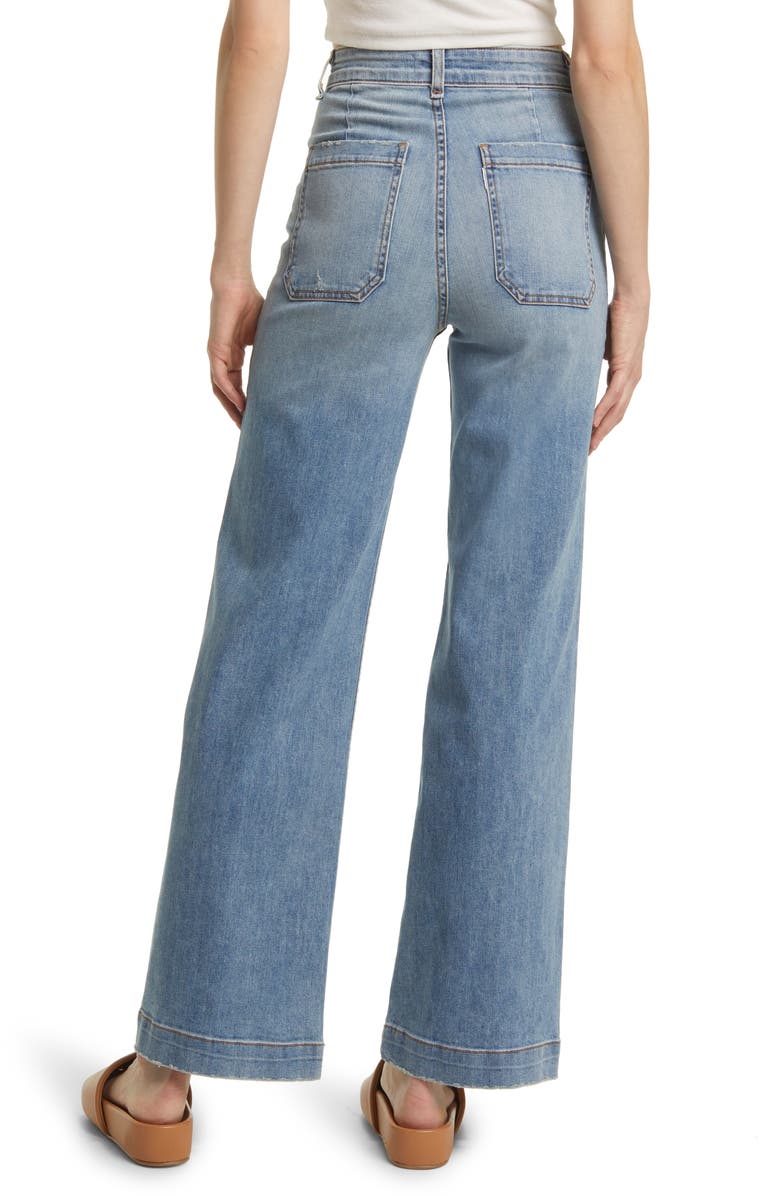 ASKK NY Sailor High Waist Wide Leg Jeans, Alternate, color, Water Street