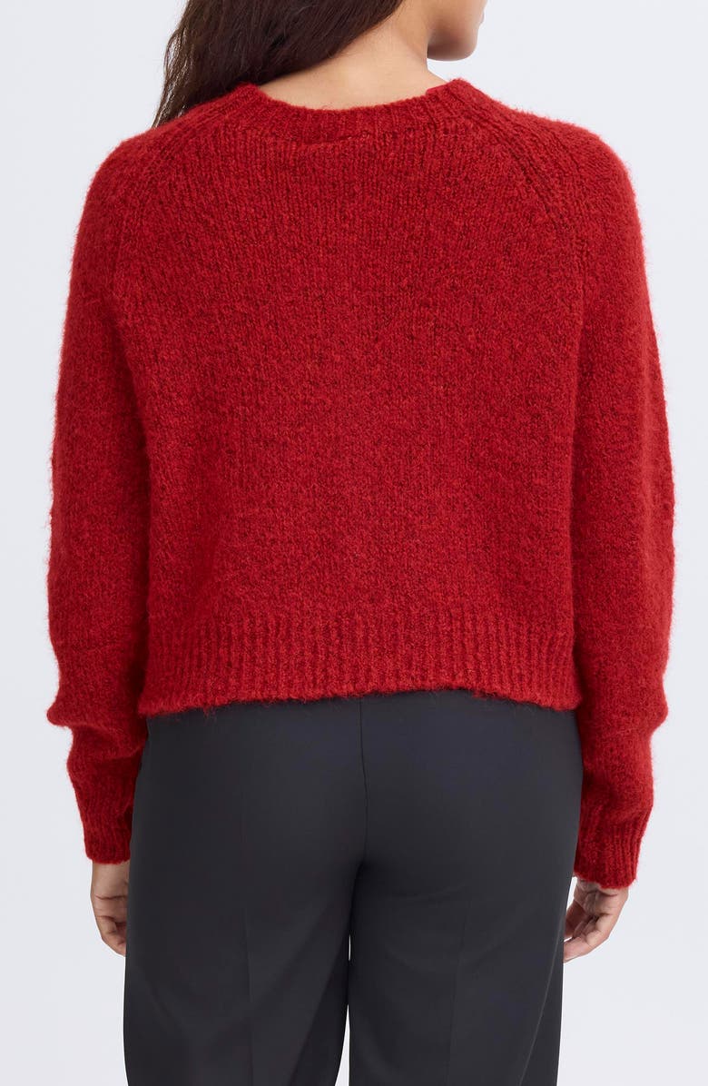 ICHI Diamond Knit Cardigan, Alternate, color, Red Dahlia