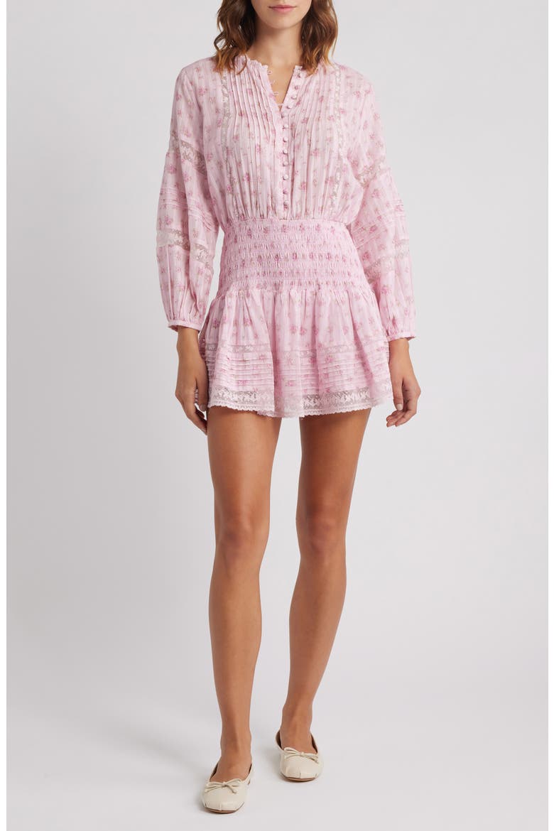 Janis Long Sleeve Minidress, Main, color, RASPBERRY FIELDS