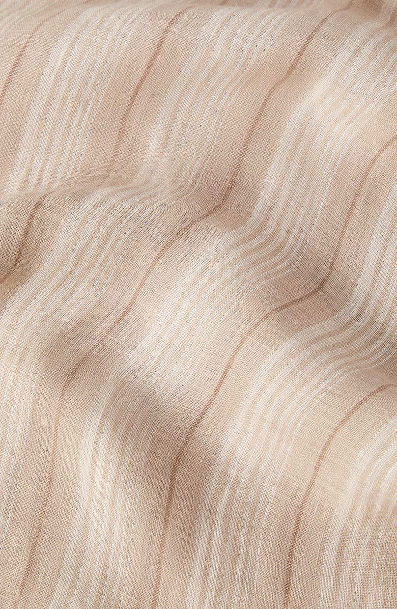 Brunello Cucinelli Sparkling linen scarf, Alternate, color, Beige