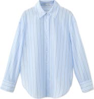 MANGO Stripe Sheer Button-Up Shirt