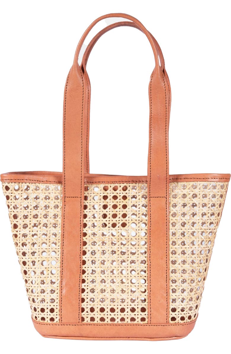 Jelavu Sandi Small Woven Cane Tote, Alternate, color, Tan
