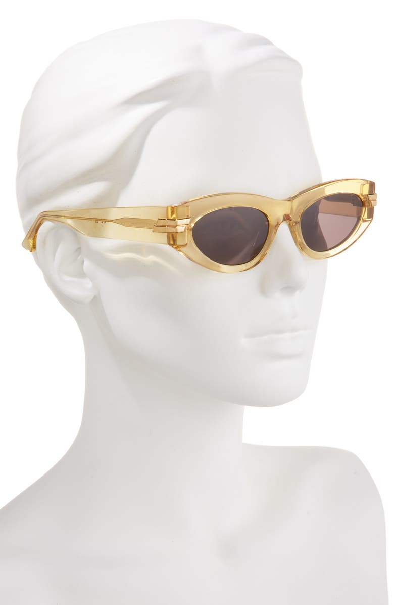 Bottega Veneta 53mm Rectangular Sunglasses, Alternate, color, 