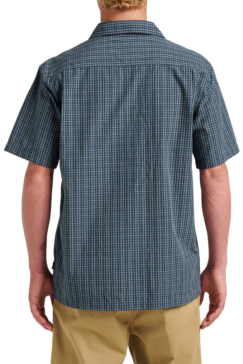 Liquid Metal Plaid Cotton Blend Camp Shirt, Alternate, color, ORION BLUE