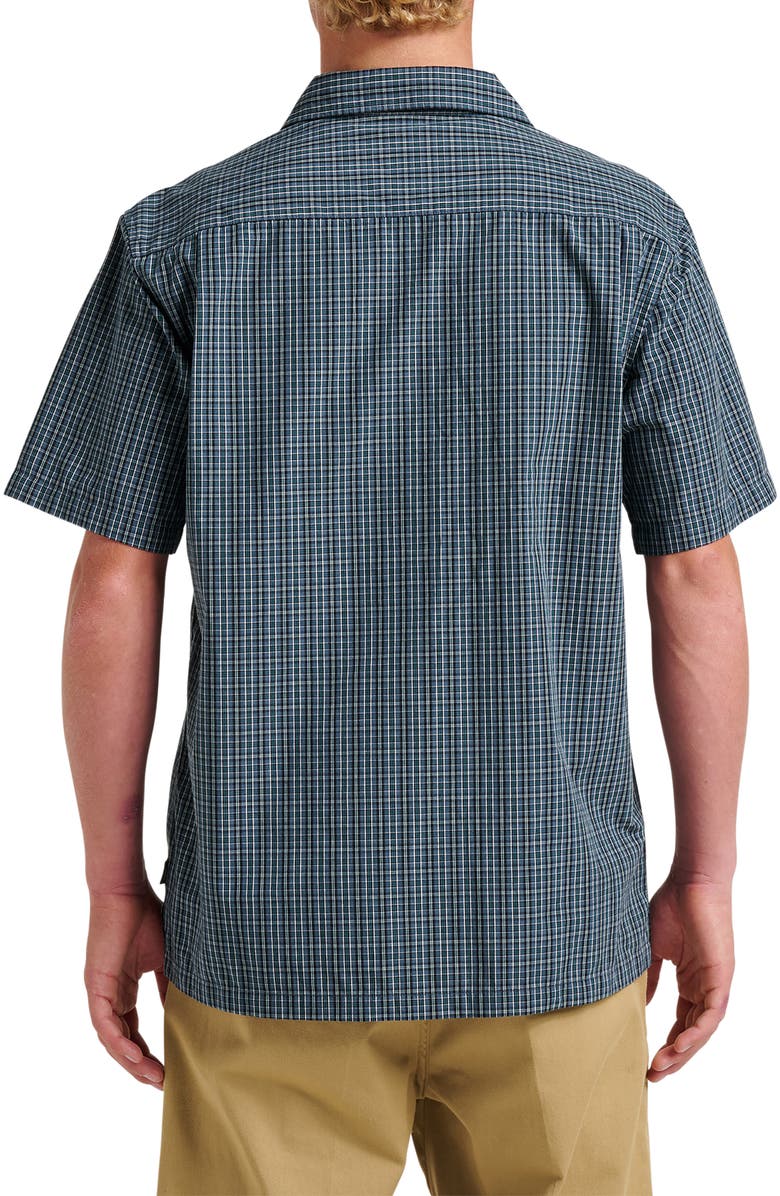Quiksilver Liquid Metal Plaid Cotton Blend Camp Shirt, Alternate, color, 
