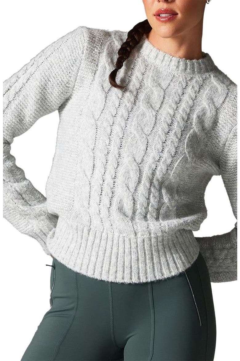 Classic Cable Sweater, Alternate, color, FOG