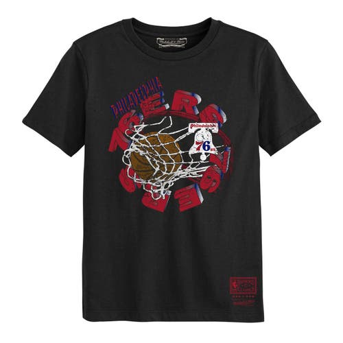 Mitchell & Ness Preschool Black Philadelphia 76ers In The Net T-shirt In Black