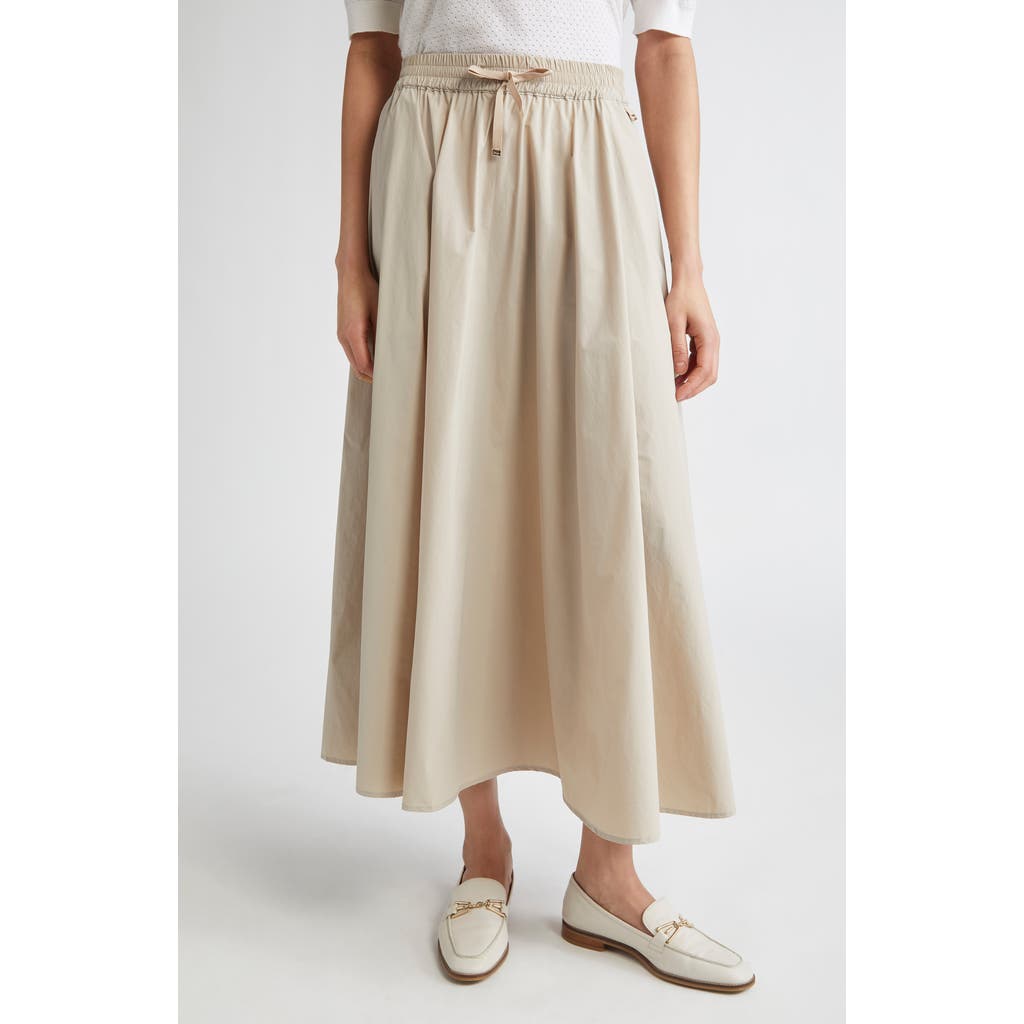 Herno Pleated Stretch Nylon Midi Skirt In Neutral