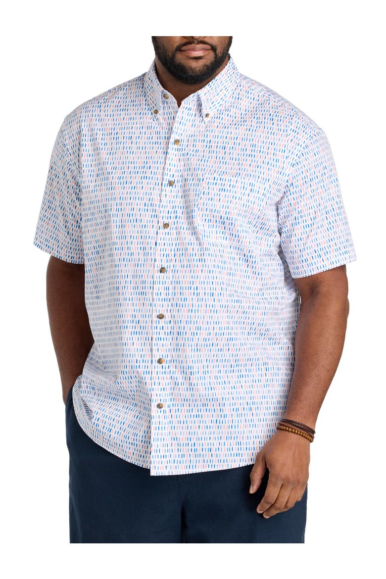 Big & Tall Easy-Care Dashes Sport Shirt, Main, color, WHITE MULTI