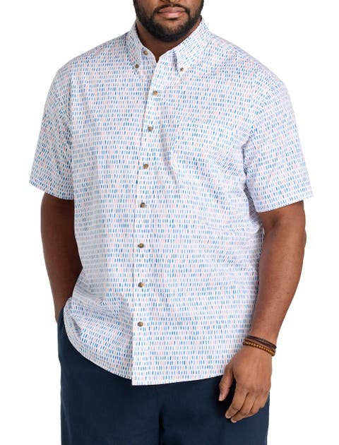 Big & Tall Easy-Care Dashes Sport Shirt