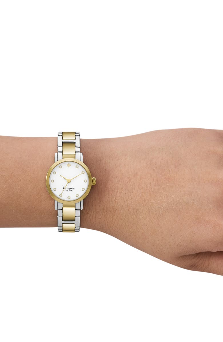 Kate Spade New York gramercy two-tone bracelet watch, 25mm, Alternate, color, Two Tone