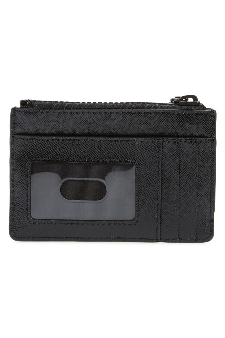 Saffiano Leather ID Wallet, Alternate, color, BLACK