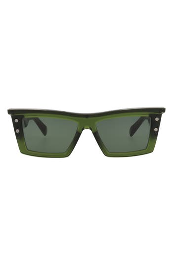 Balmain 55mm Square Brow Frame Sunglasses In Multi