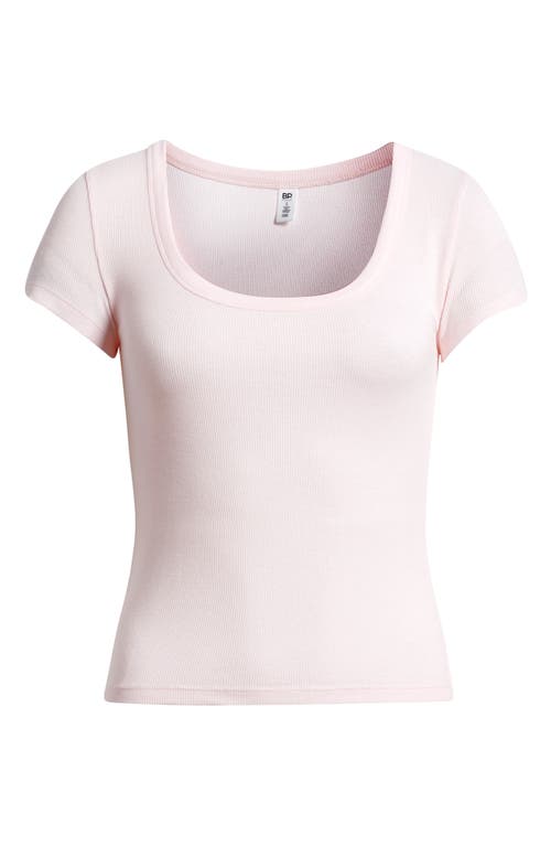 Bp. Rib Scoop Neck T-shirt In Pink Balm
