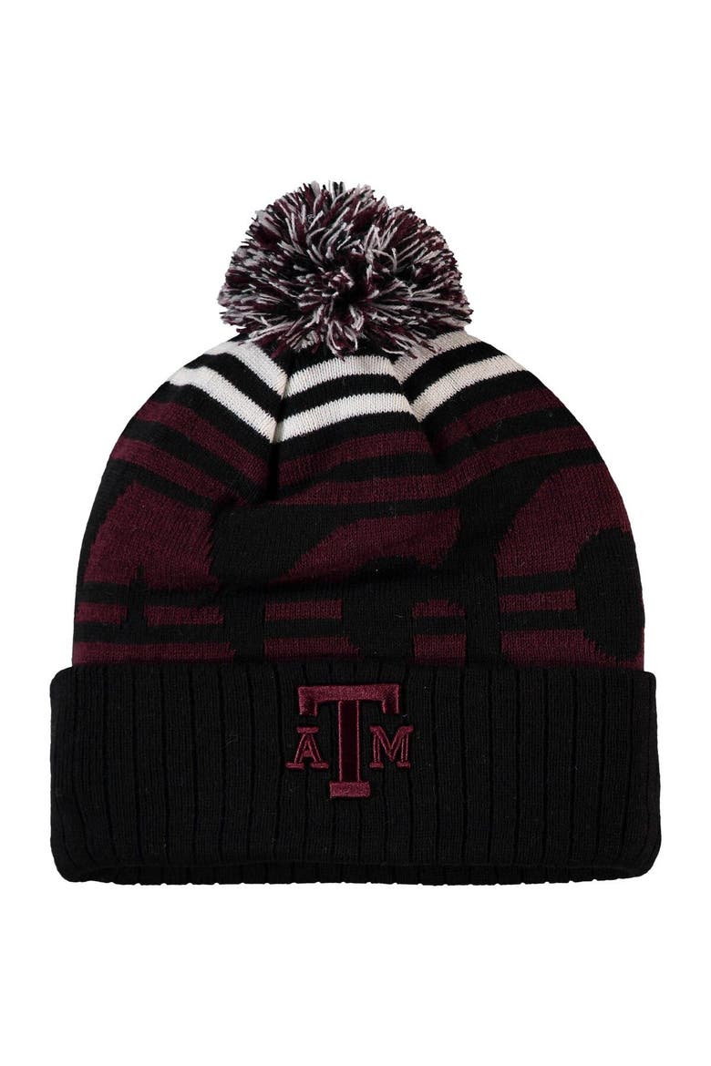 Men's Top of the World Black/Maroon Texas A&M Aggies Colossal Cuffed Knit Hat with Pom, Main, color, Black