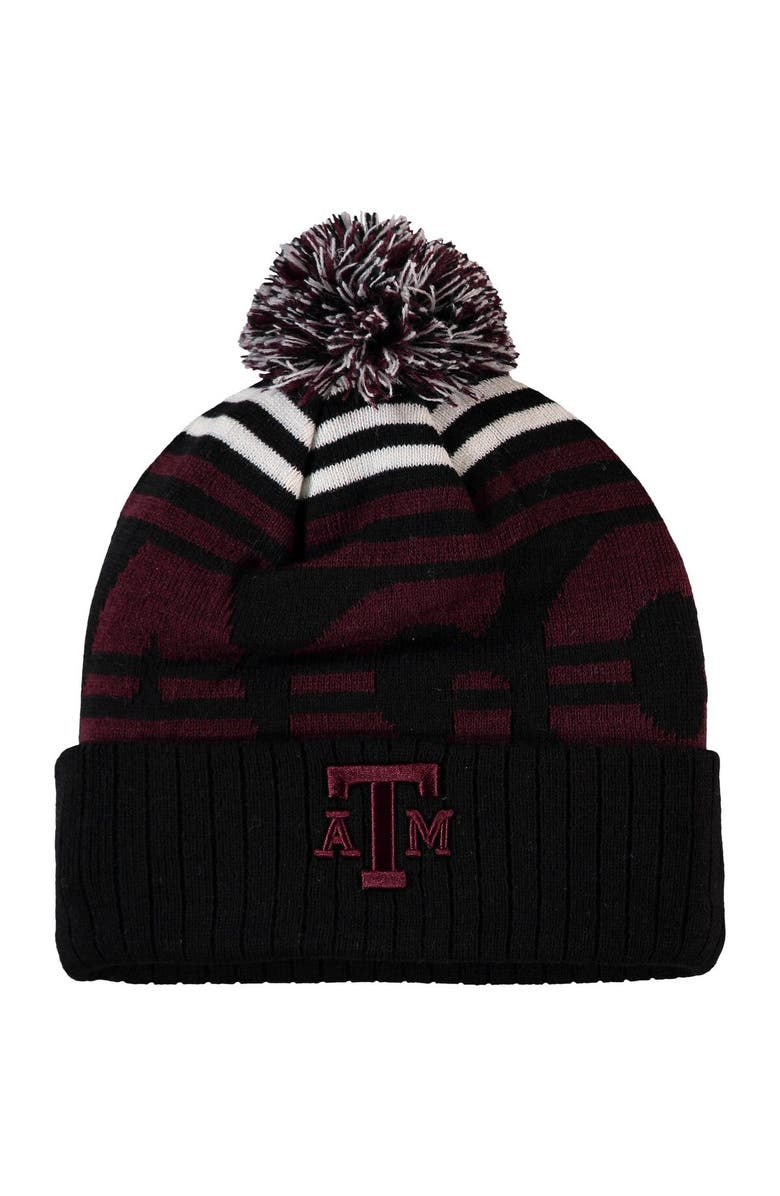 TOP OF THE WORLD Men's Top of the World Black/Maroon Texas A&M Aggies Colossal Cuffed Knit Hat with Pom, Main, color, 