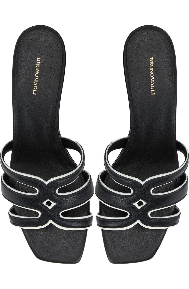 Bruno Magli Enora Slide Sandal, Alternate, color, Black Nappa/ Bone