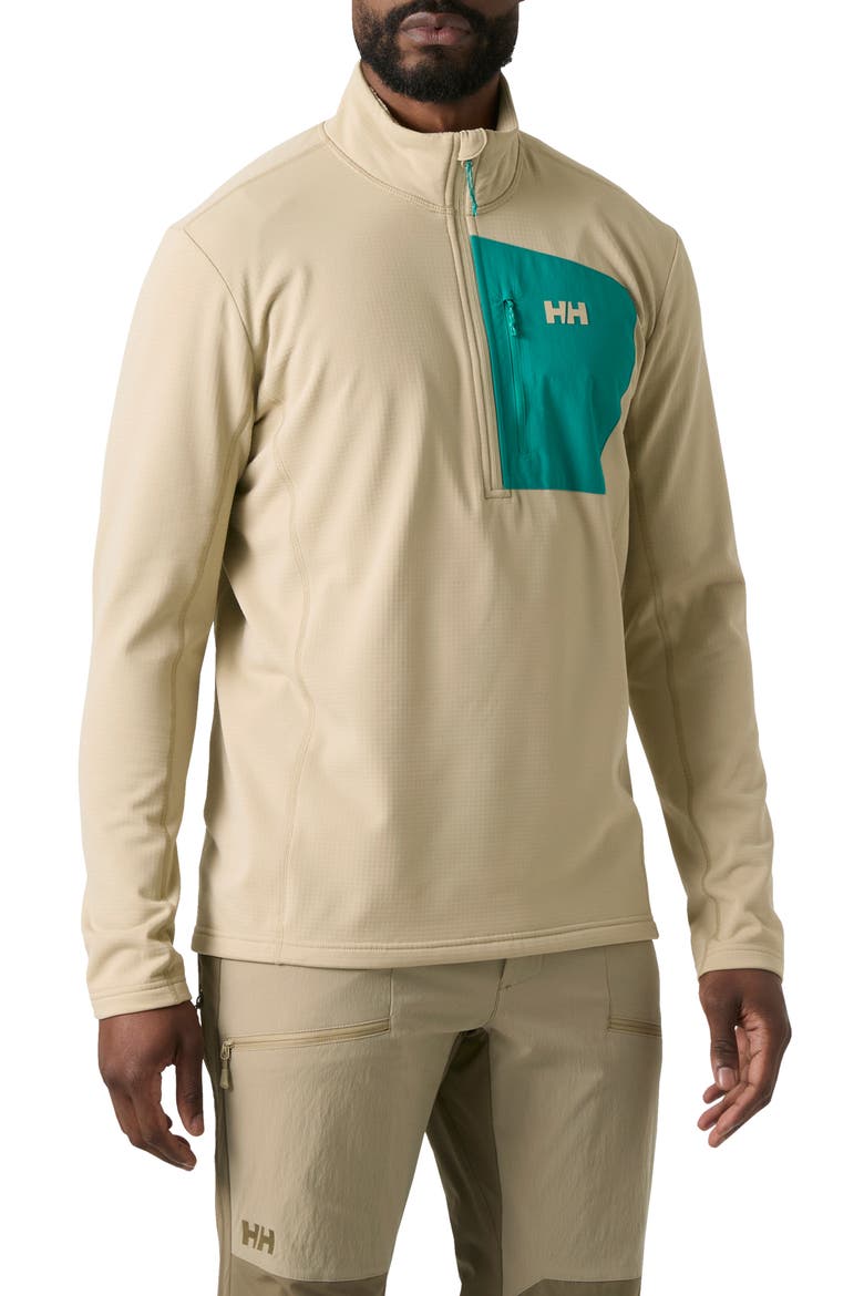 Versalite Fleece Half Zip Pullover, Main, color, KHAKI / SAND
