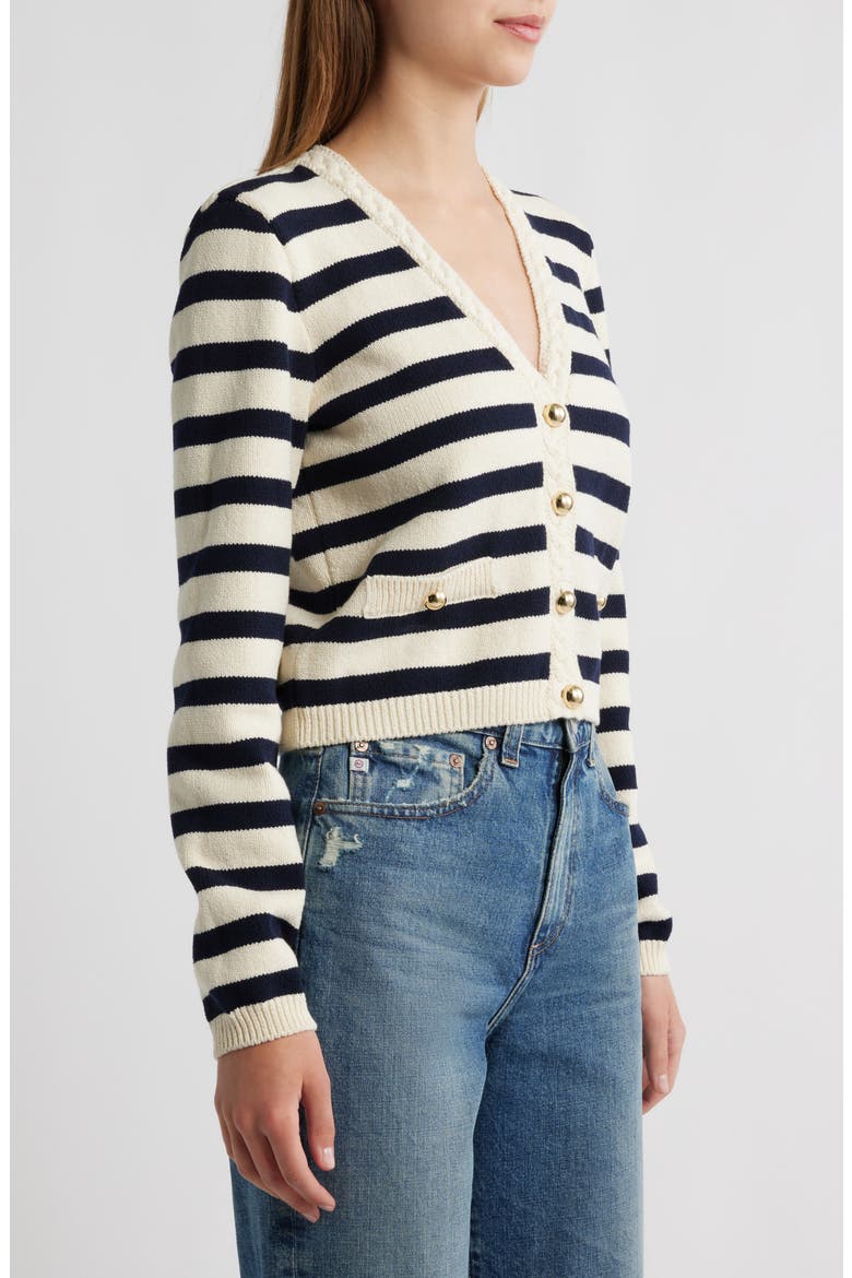 The Harbor Cardigan, Alternate, color, NAVY MULTI