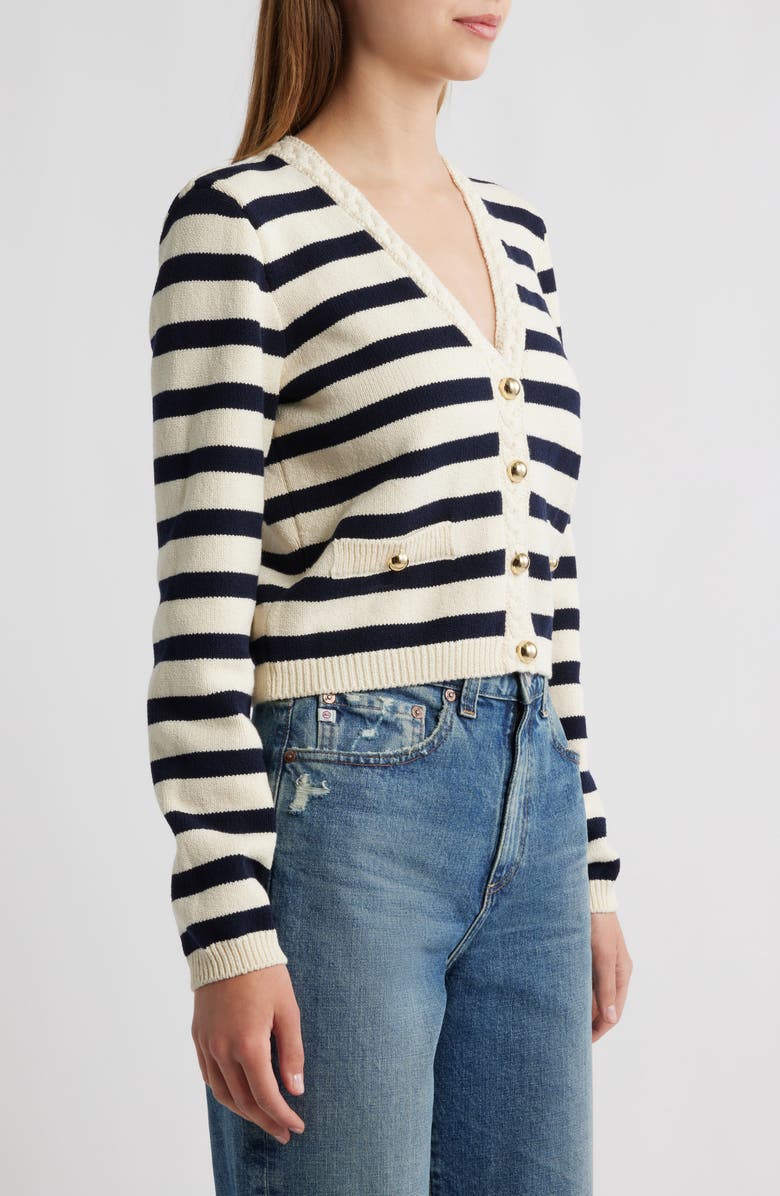 FRAME The Harbor Cardigan, Alternate, color, Navy Multi